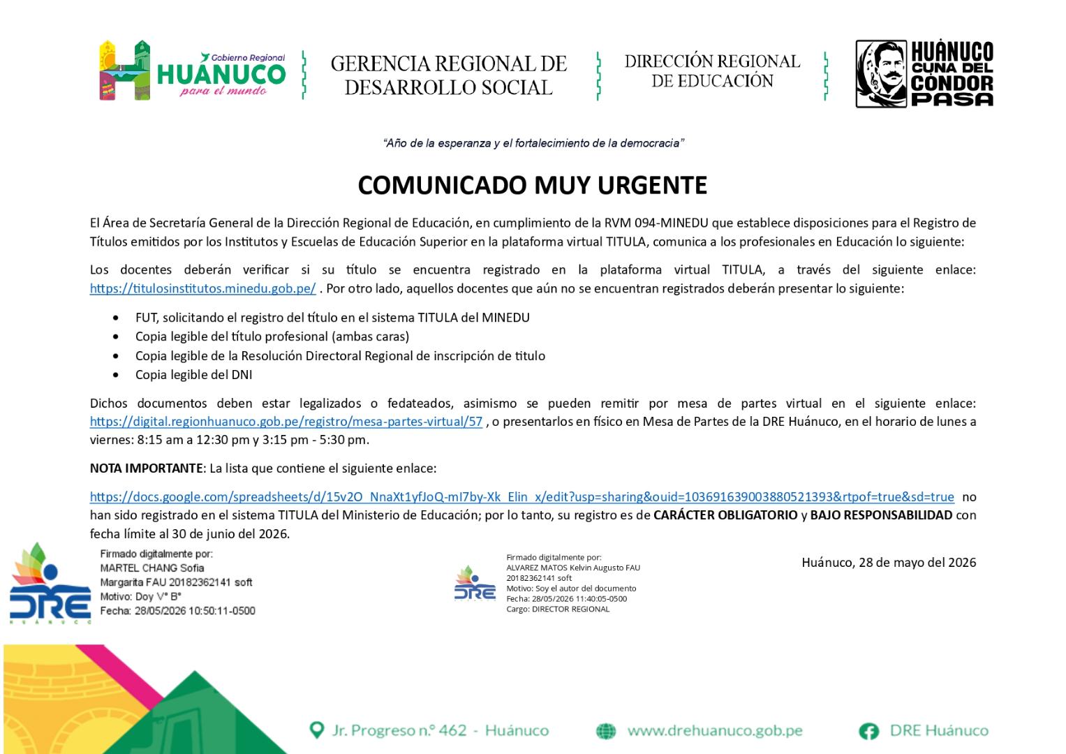 📢 𝐀𝐓𝐄𝐍𝐂𝐈Ó𝐍 𝐃𝐎𝐂𝐄𝐍𝐓𝐄𝐒 𝐕𝐄𝐑𝐈𝐅𝐈𝐂𝐀𝐂𝐈Ó𝐍 𝐃𝐄 𝐑𝐄𝐆𝐈𝐒𝐓𝐑𝐎 𝐃𝐄 𝐓Í𝐓𝐔𝐋𝐎𝐒 𝐄𝐍 𝐋𝐀 𝐏𝐋𝐀𝐓𝐀𝐅𝐎𝐑𝐌𝐀 𝐓𝐈𝐓𝐔𝐋𝐀.
