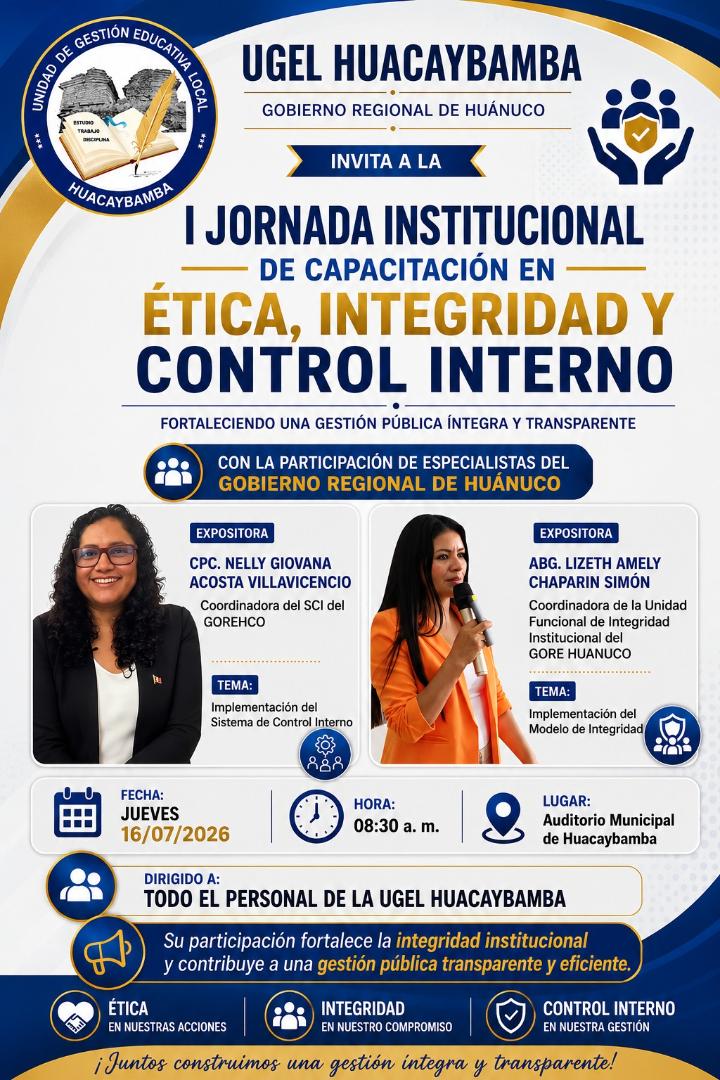 📢 𝗜 𝗝𝗢𝗥𝗡𝗔𝗗𝗔 𝗜𝗡𝗦𝗧𝗜𝗧𝗨𝗖𝗜𝗢𝗡𝗔𝗟 𝗗𝗘 𝗖𝗔𝗣𝗔𝗖𝗜𝗧𝗔𝗖𝗜Ó𝗡 𝗘𝗡 É𝗧𝗜𝗖𝗔, 𝗜𝗡𝗧𝗘𝗚𝗥𝗜𝗗𝗔𝗗 𝗬 𝗖𝗢𝗡𝗧𝗥𝗢𝗟 𝗜𝗡𝗧𝗘𝗥𝗡𝗢